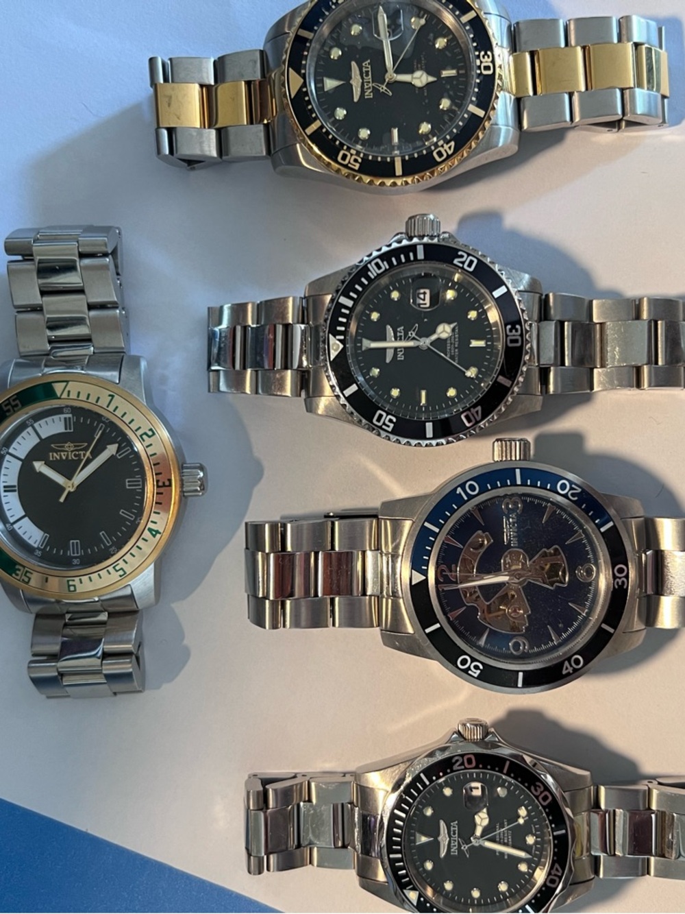 Invicta Men's Multi-Style Stainless Steel Watches with Black and Blue Dials
